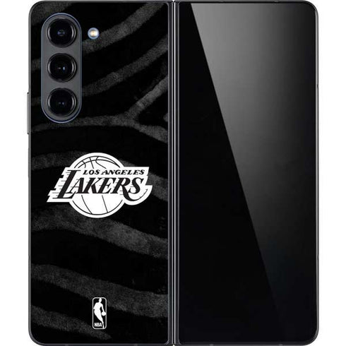 NBA Los Angeles Lakers Black Animal Print Galaxy Z Fold5 5G Skin